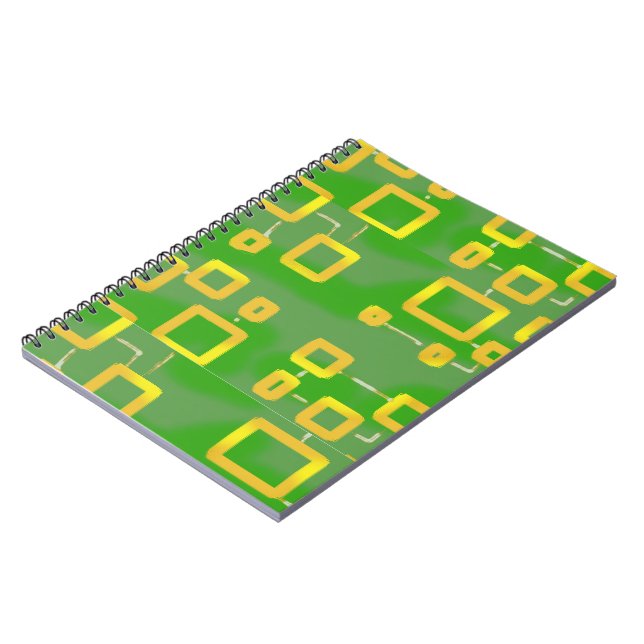 Green Abstract Geometric Spiral Photo Notebook (Left Side)