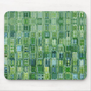 Green Abstract Glass Mouse Mat