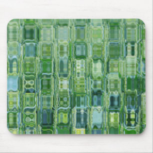 Green Abstract Glass Mouse Pad