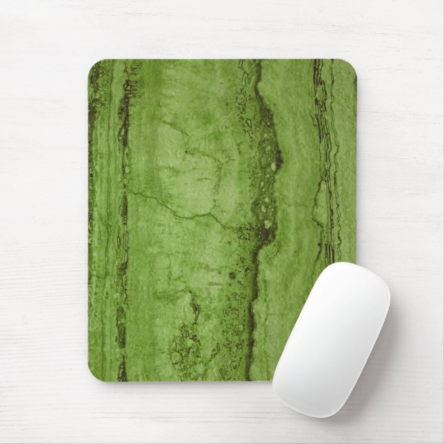 Green abstract Granite | stone marble pattern Mouse Mat (With Mouse)