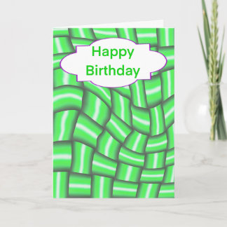 Green Abstract Happy Birthday Card