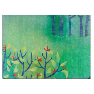 Green Abstract Landscape Cutting Board