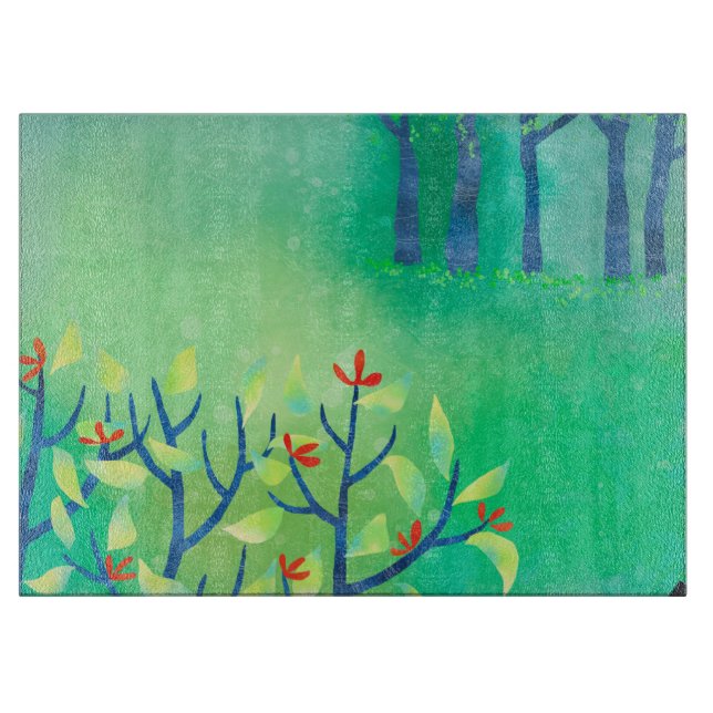 Green Abstract Landscape Cutting Board (Front)