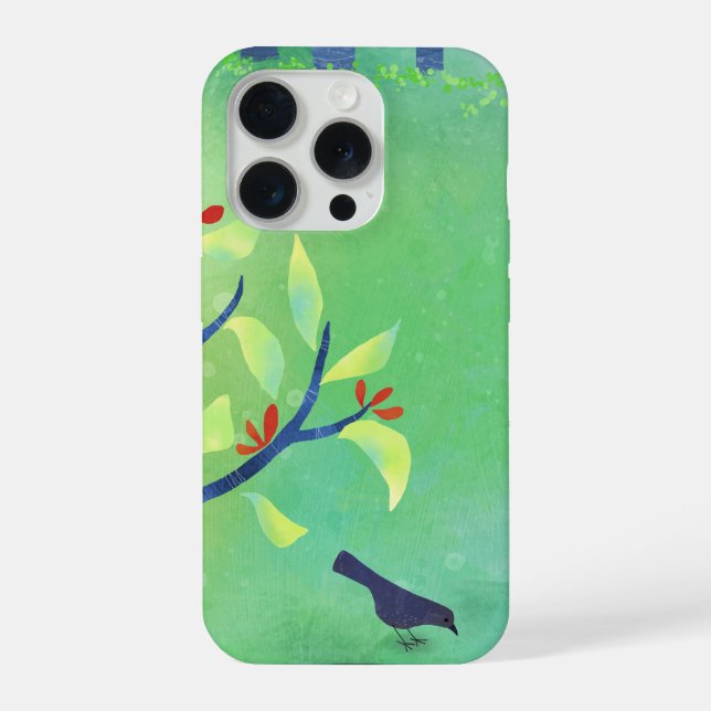 Green Abstract Landscape iPhone Case (Back)