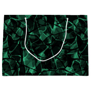 green abstract large gift bag