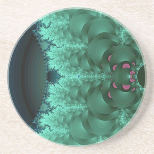 Green Abstract Lily Pads Coaster