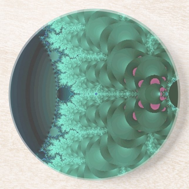 Green Abstract Lily Pads Coaster (Front)