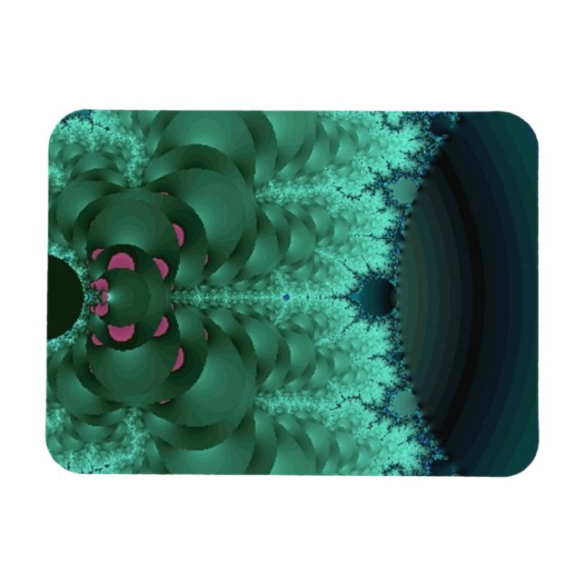 Green Abstract Lily Pads Magnet (Horizontal)