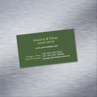 Green Abstract Modern Magnetic Business Card