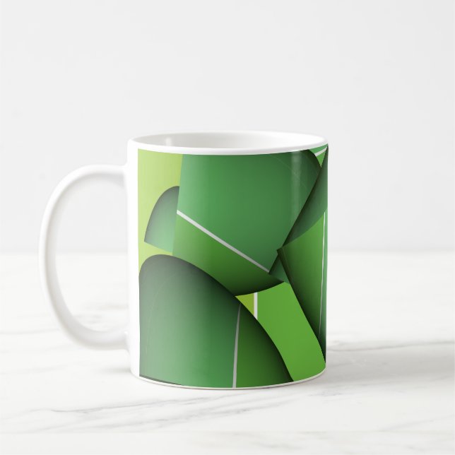 Green Abstract One Coffee Mug (Left)