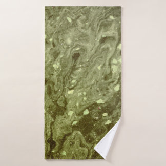 Green abstract painting bath towel