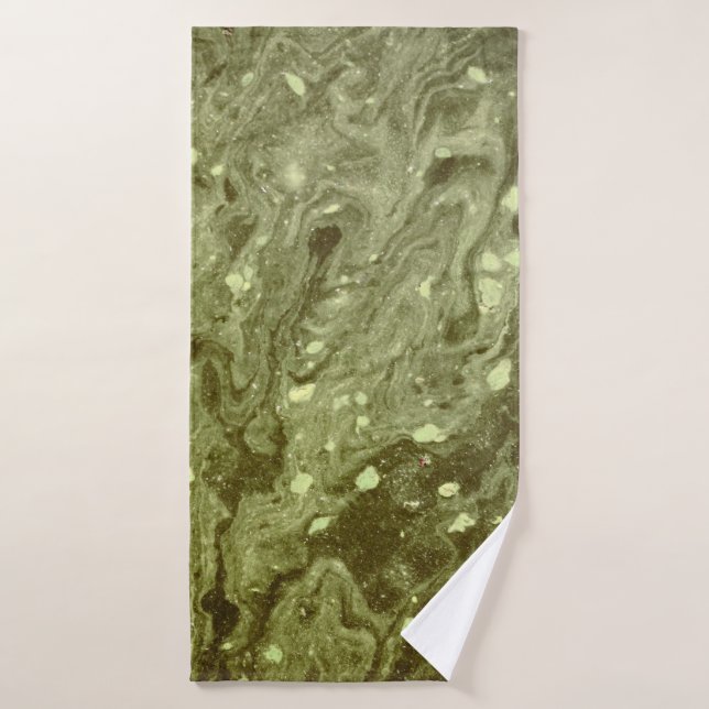 Green abstract painting bath towel (Bath Towel)