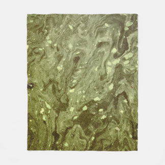 Green abstract painting fleece blanket