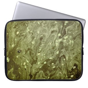 Green abstract painting laptop sleeve