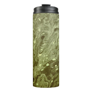 Green abstract painting thermal tumbler