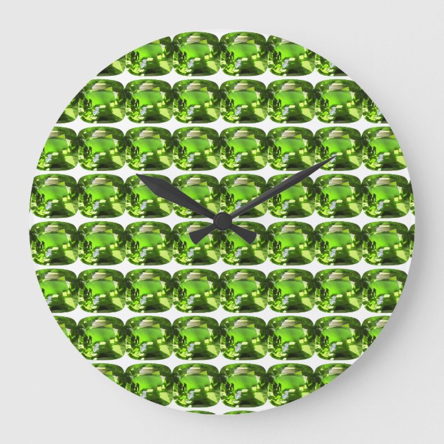 Green Abstract Pattern Large Clock (Front)
