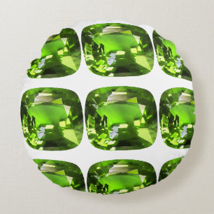 Green Abstract Pattern Round Cushion