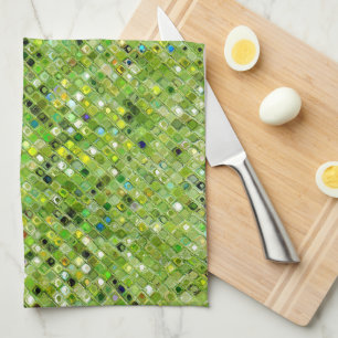 GREEN Abstract Pattern Tea Towel