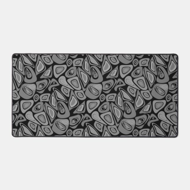 Green, abstract, retro desk mat (Front)