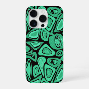 Green, abstract, retro iPhone 16 pro case