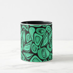 Green, abstract, retro mug