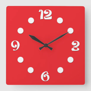 Green, abstract, retro square wall clock