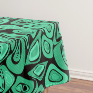 Green, abstract, retro tablecloth