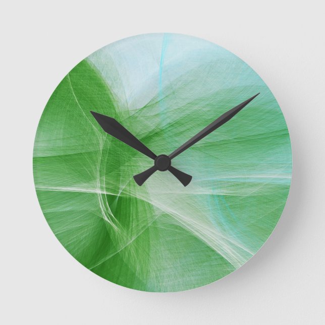 Green Abstract Round Clock (Front)