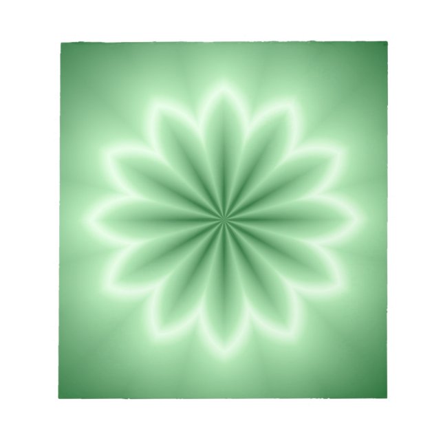 Green Abstract Star Notepad (Front)