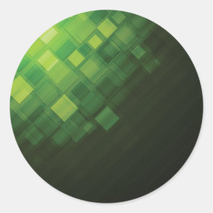 Green abstract technology design classic round sticker