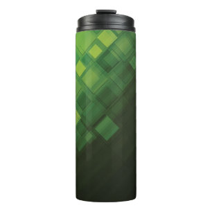 Green abstract technology design thermal tumbler