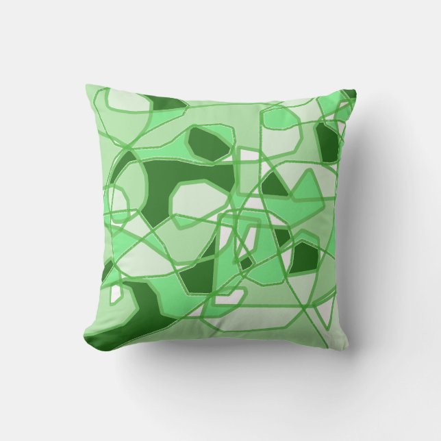 Green Abstract Throw Pillow (Front)
