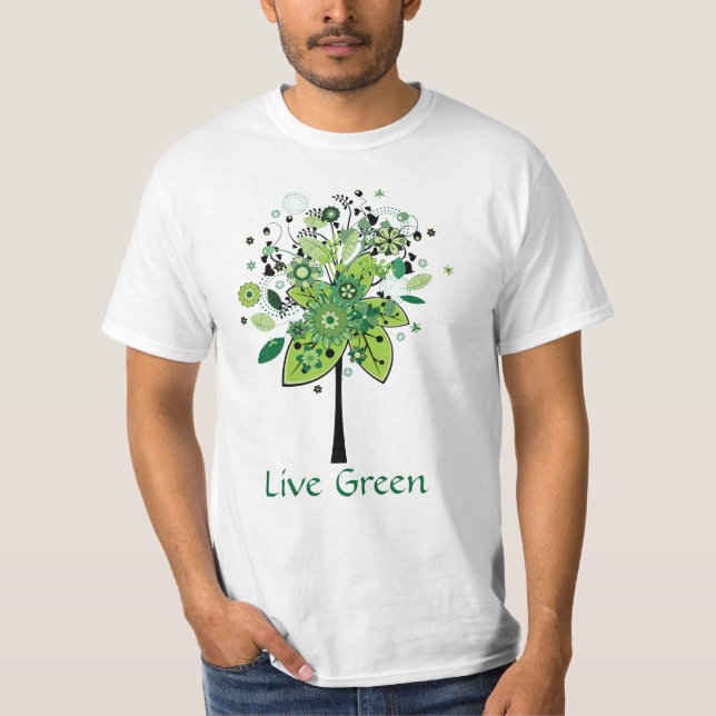 Green Abstract Tree T-Shirt (Front)