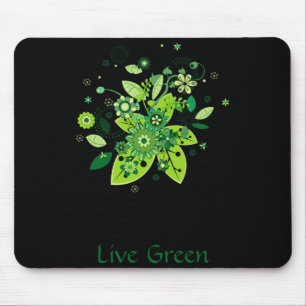 Green Abstract Tree T Shirt Mouse Mat