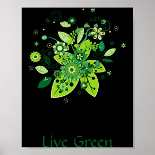 Green Abstract Tree T Shirt Poster