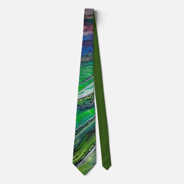 Green Abstract tree Tie (Front)