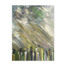 Green Abstract Urban City Fine Art Cards