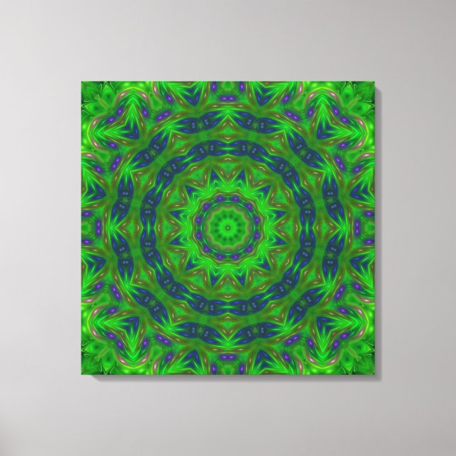Green Abstract  Wrapped Canvas (Front)