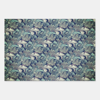 Green Acanthus Leaf Wrapping Paper Sheet