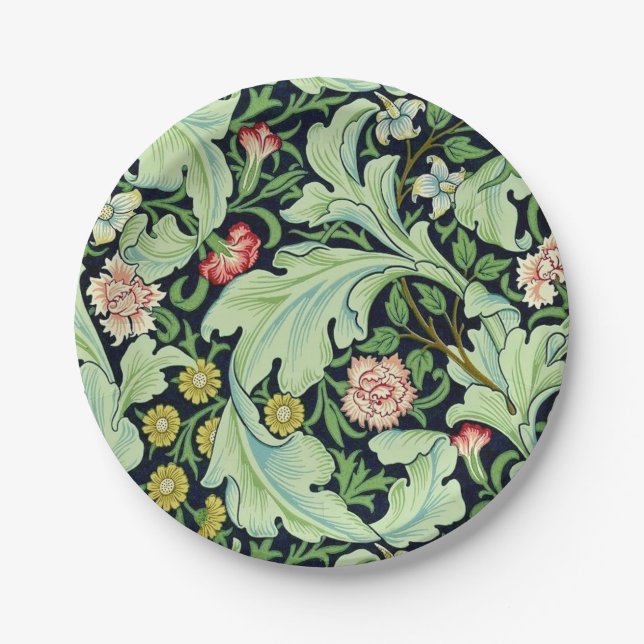 Green Acanthus Paper Plates (Front)
