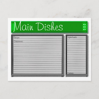 Green Accents Custom Recipe Card