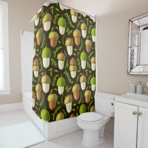 Green Acorn – Nature-Inspired Design Shower Curtain