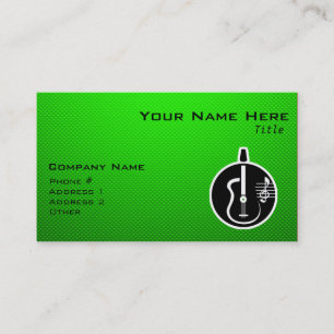 Green Acoustic Guitar Business Card