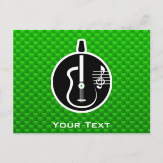 Green Acoustic Guitar Postcard