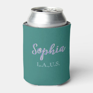 GREEN add name girl boss text PURPLE elegant Can Cooler