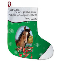 Green ADD YOUR HORSE Photo and Name Dear Santa