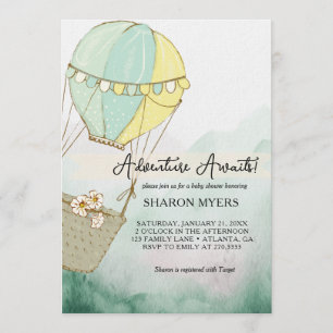 Green Adventure Awaits Baby Shower Invitation