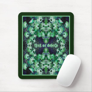 Green African Daisy Flowers Abstract Personalised Mouse Mat