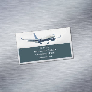 Green Aircraft Aeroplane Captain Pilot Plane Sky  Magnetic Business Card