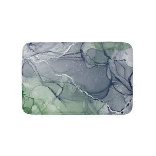 Green alcohol ink bath mat